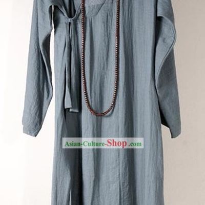 Traditional Chinese Grey Long Monk Robe