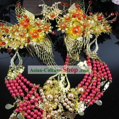 Traditional Chinese Phoenix Wedding Hair Ornaments Set