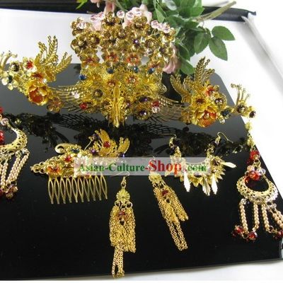 Ancient Chinese Style Phoenix Wedding Hair Accessories Set