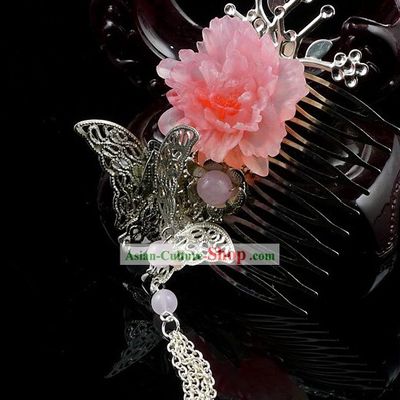 Traditional Chinese Butterfly and Flower Hair Ornament