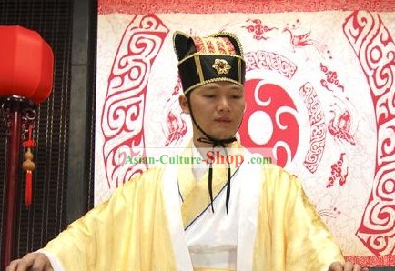 Ancient Chinese Wise Zhuge Liang Costume and Hat
