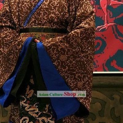 Ancient Chinese Prime Minister Costume and Hat Complete Set