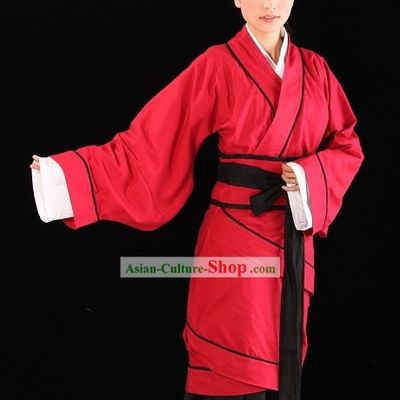 Ancient Chinese Red Hanfu Clothing Complete Set