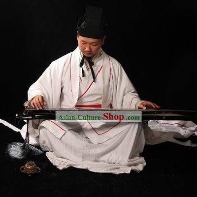 Ancient Chinese Palace Musician Costume and Hat for Men