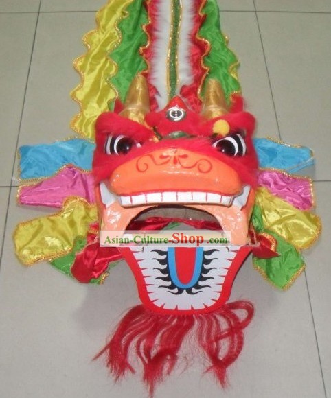 One Person Red Fur Dragon Dance Costume for Kids