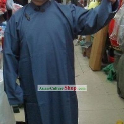 Chinese Minguo Time Long Robe and Hat for Men
