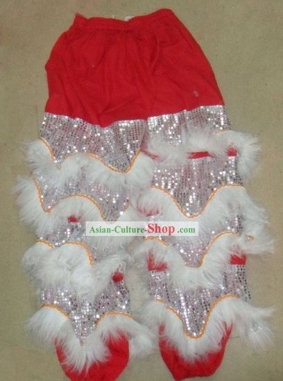 Long White Wool Lion Dance Pants