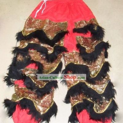 Black Long Wool Dragon Dancer and Lion Dancer Pants