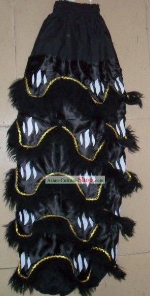 Black Long Wool Tiger Stripe Lion Dance Pants