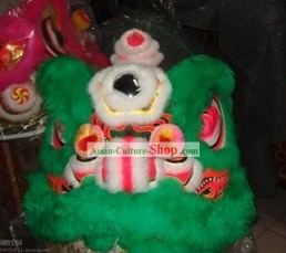 Supreme Green Long Wool Lion Dancing Costume Complete Set