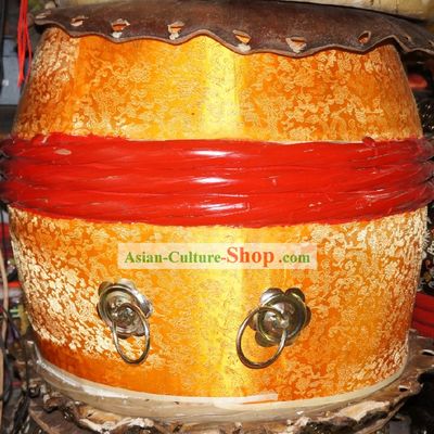 Traditional Handmade Golden Dragon Drum