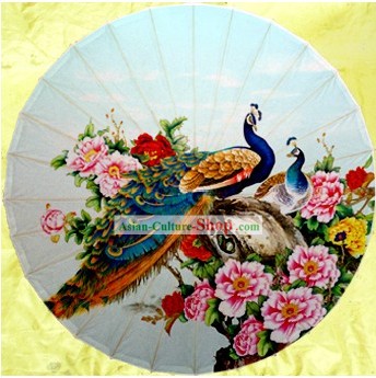Chinese Classic Handmade Peacock Oilpaper Umbrella