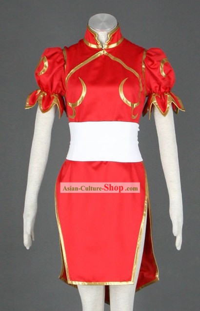 Chinese Classic Red Kung Fu Cheongsam for Women