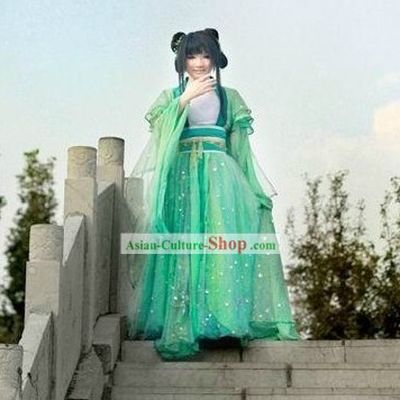 Ancient Chinese Green Lady Costume Complete Set