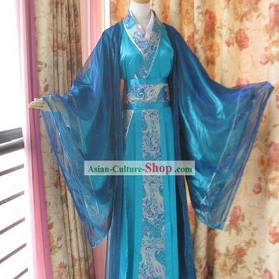 Ancient Chinese Blue Hanfu Clothing for Men