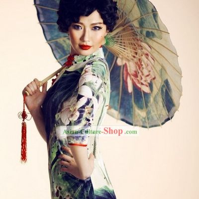 Traditional Chinese Silk Old Shanghai Style Silk Cheongsam