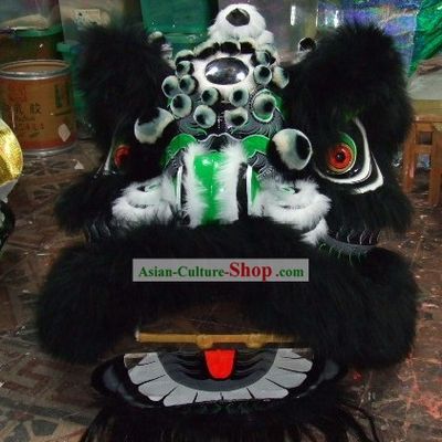 Supreme Black Wool Lion Dance Costume Complete Set