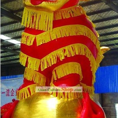 3 Meters High Opening and Celebration Large Inflatable Golden Lion Playing Ball for Display