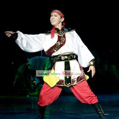 Chinese Mongolian Folk Dance Costumes for Men