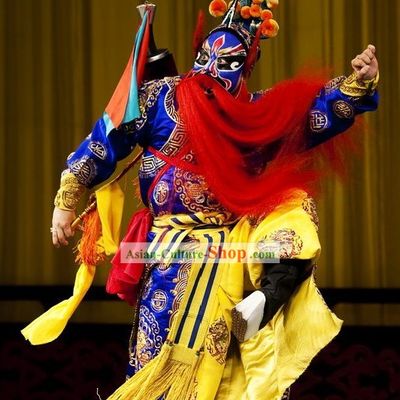 Chinese Peking Opera Costume and Helmet Set