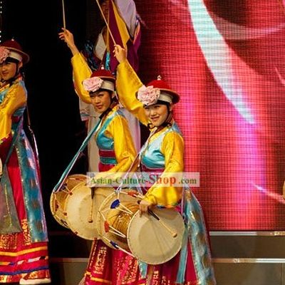 Ancient Korean Drummer Costume and Hat Set