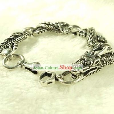 Miao Silver Dragon Bracelet for Birthday