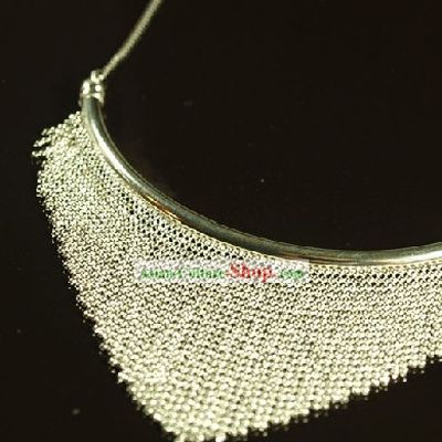 Chinese Hand Carved Miao Silver Necklace