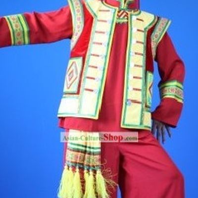 Chinese Minority Clothing and Hat Set for Men