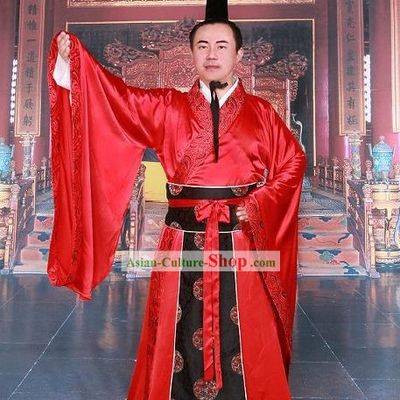 Traditional Chinese Wedding Dresses and Hat for Grooms