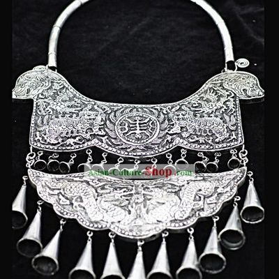 Chinese Hand Made Two Layers Miao Silver Chaplets