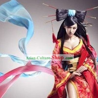 Internet Games Liao Zhai Beauty Costumes and Wig Complete Set
