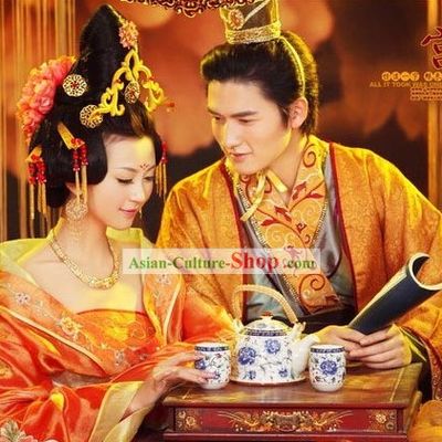 Ancient Palace Emperor and Empress Wedding Dresses 2 Sets