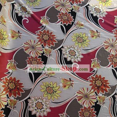 Traditional Chinese Flower Silk Fabric