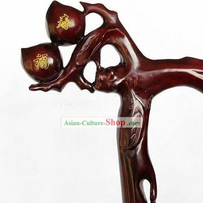 Top Chinese Hand Carved Rose Wood Dragon Stick