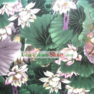 Traditional Chinese Lotus Silk Fabric