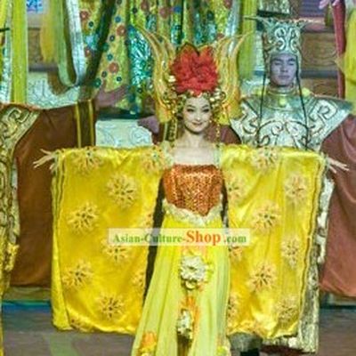 Asian Fashion Beauty Competition Costumes and Hair Decoration Set