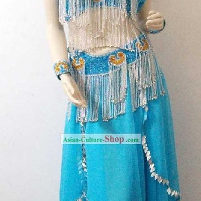 Supreme Blue Belly Dance Costume Complete Set for Women