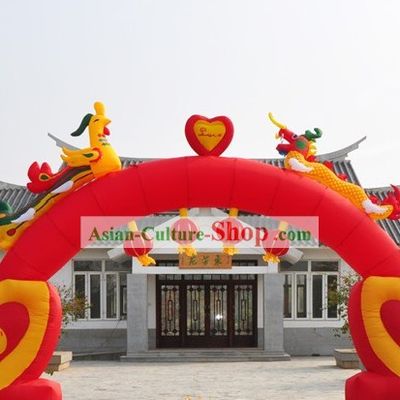 Dragon Phoenix Lanterns Chinese Wedding Inflatable Arch