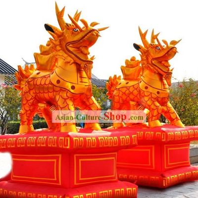 Large Chinese Golden Opening Inflatable Kylin