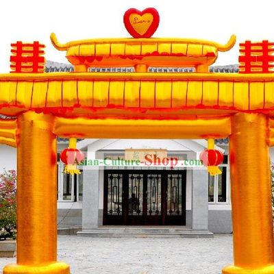 Traditional Chinese Golden Inflatable Memorial Arch