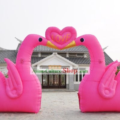 Large Romantic Wedding Infatable Swan Arch