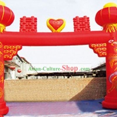 Chinese Wedding Inflatable Double Happiness Lanterns Arch
