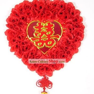 55 Inches Large Silk Rose Chinese Knot Decoration