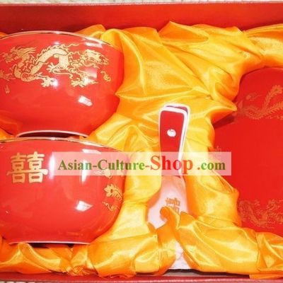 Traditional Chinese Wedding Ceramic Bowls 6 Pieces Set