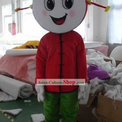 Chinese Drum Face Girl Mascot Costumes Complete Set
