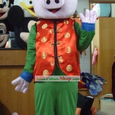 Lovely Chinese Sheng Xiao Zhu Year Female Mascot Costumes Complete Set
