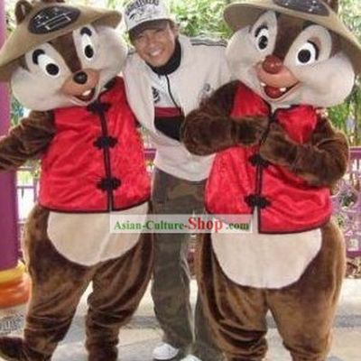 Lovely Chinese Squirrel Mascot Costumes Complete Set