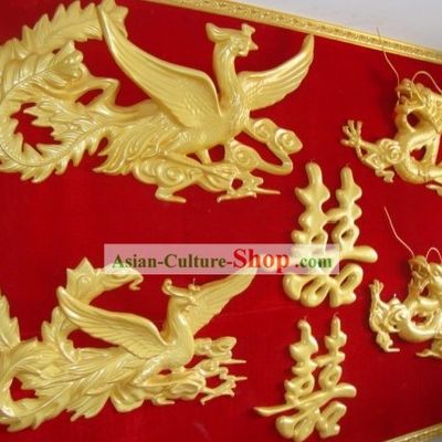 Dragon Phoenix Xi Chinese Wedding Background Decoration Complete Set