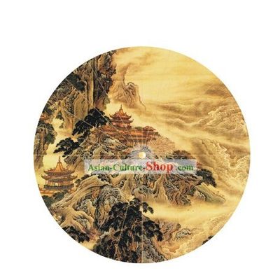 Hand Painted Chinese Water and Mountain Umbrella