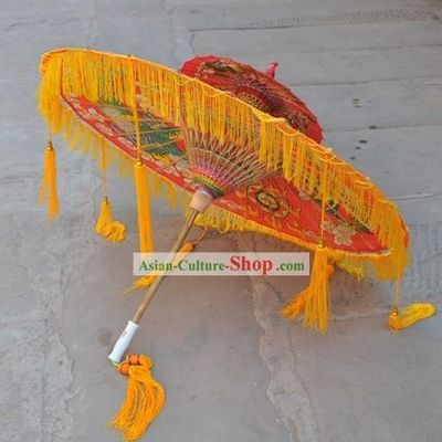 Two Layers Chinese Hand Made Dragon Umbrellas